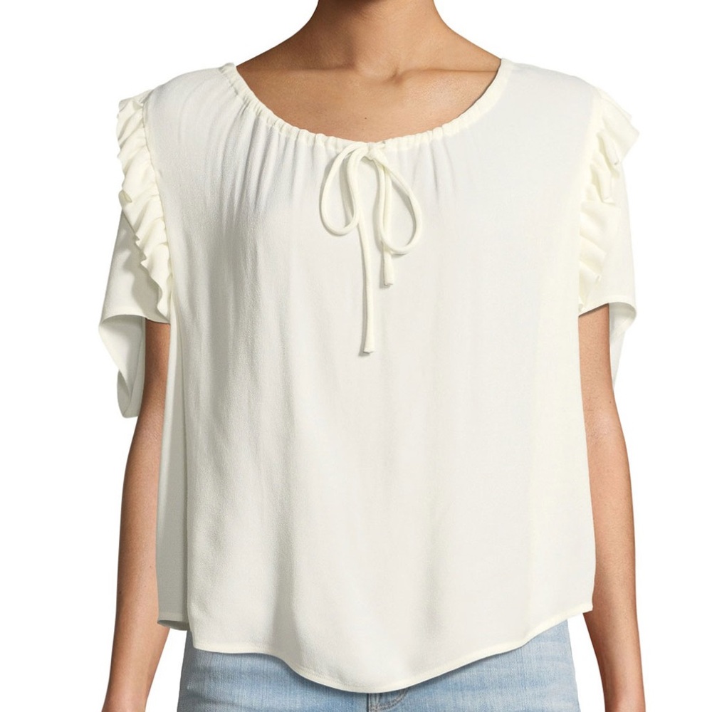 Frame Ruffle Raglan Top
